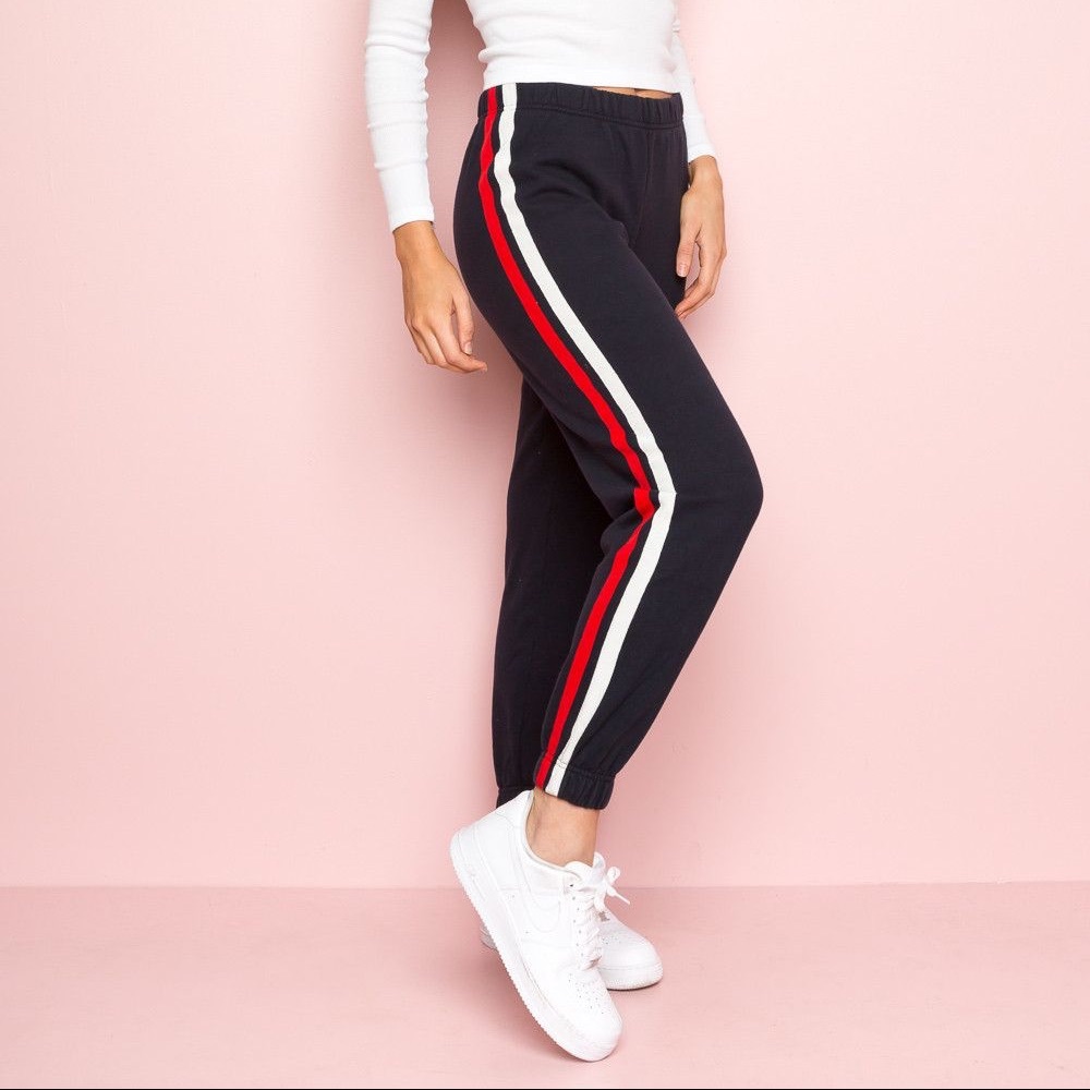 RARE Brandy Melville Navy Striped Rosa Sweatpants